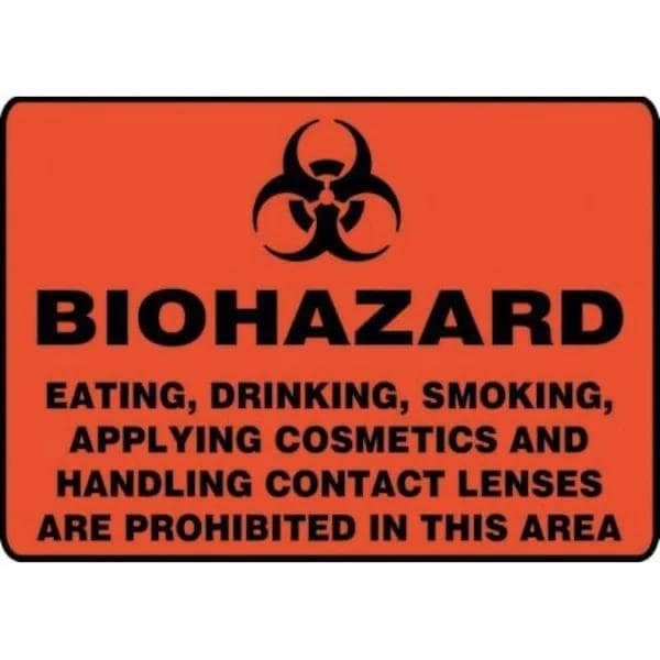 Accuform BIOHAZARD SAFETY SIGN EATING, MBHZ510XP MBHZ510XP - main